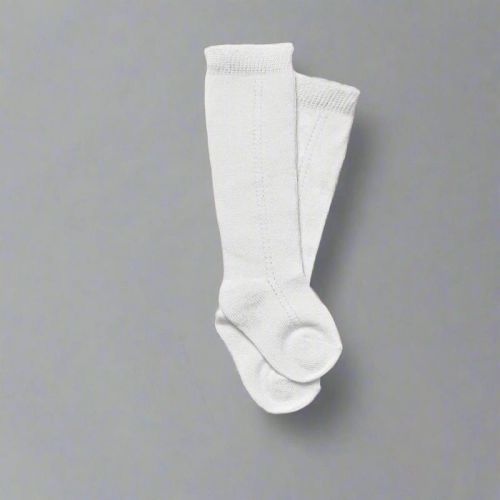 Little Love Bug Company Eyelet Knee High Sock White Size 0-12m 2 Pack