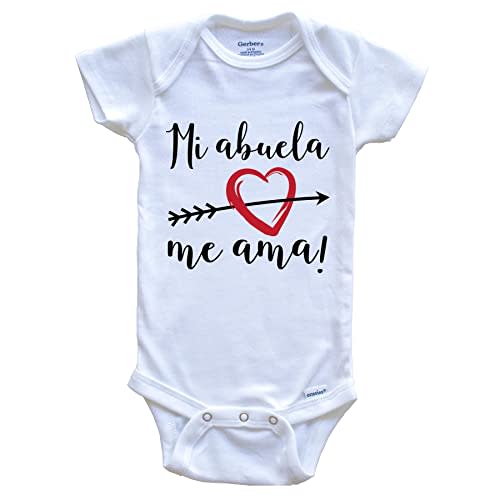 Really Awesome Shirts Mi Abuela Me Ama My Grandma Loves Me Spanish Language Grandchild Baby Bodysuit
