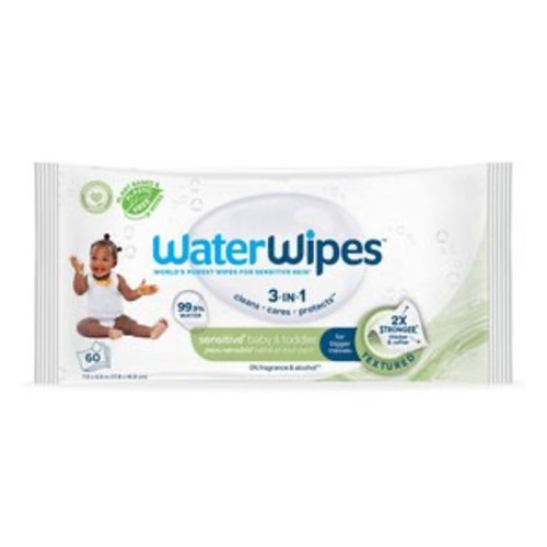 WaterWipes Sensitive+ 3-in-1 Baby & Toddler Wipes, 99.9% Water Based, 240, 60
