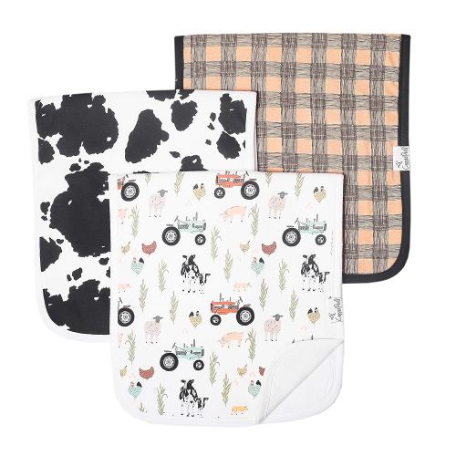 Copper Pearl Premium Baby Burp Cloths - 3-Pack Large Cotton Burp Cloths, Extra Soft Spit Up Rags with 3 Absorbent Layers, Perfect for Baby Boy and Baby Girl Gifts (21" x 10" Size, Jo Set)