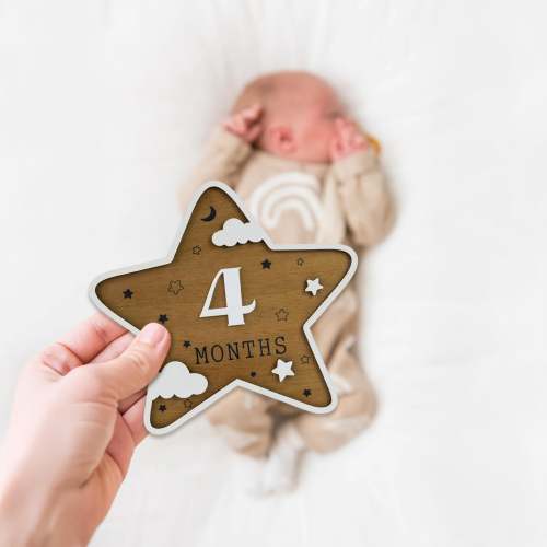 Baby Monthly Milestone Marker, Scalloped Monthly Baby Milestone Disc, Newborn Infant Month Prop, Baby Shower Gift, Night Sky Baby Photo Prop