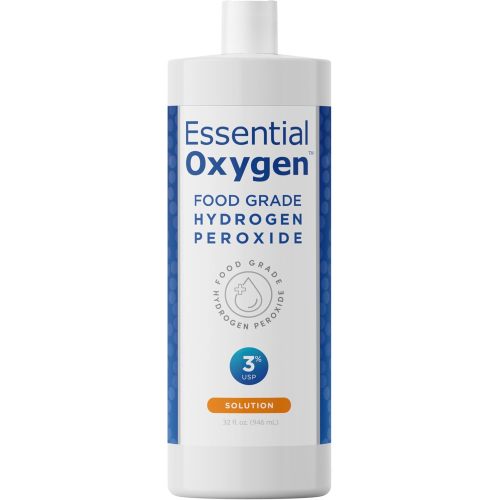 Essential Oxygen Food Grade Hydrogen Peroxide 3%, Natural Cleaner, Refill, 32 Fl Oz