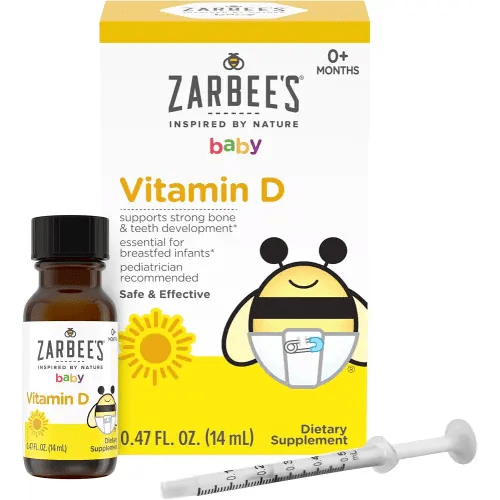 Zarbee's Baby Vitamin D Drops, 400 IU per Drop, with Dropper, 0.47 fl oz