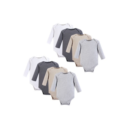 Cotton Long-Sleeve Bodysuits 8-Pack