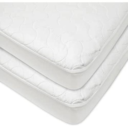 American Baby Company Waterproof Fitted Quilted Crib Cover, White (2 Count)
