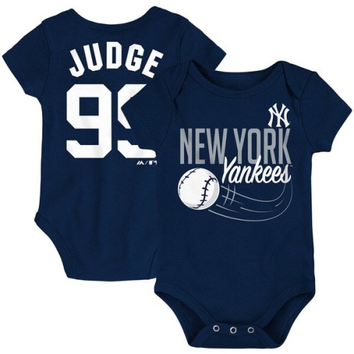 Newborn & Infant New York Yankees Aaron Judge Majestic Navy Baby Slugger Name & Number Bodysuit
