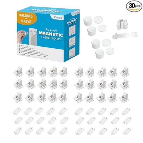 Vmaisi Magnetic Cabinet Locks for Babies (Standard, Count, 30.00)