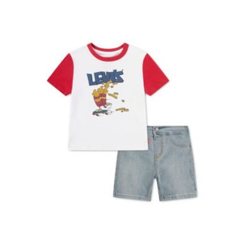 Baby Boys Fry Guy Skater Shirt and Denim Shorts Set