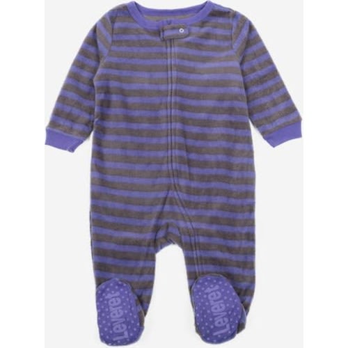 Footed Fleece Printed Holiday Pajamas, 6-12M