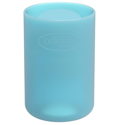Dr. Brown's Options+ Narrow Glass Bottle Sleeve, 100% Silicone, Blue, BPA-Free, 4 oz, 1-Pack