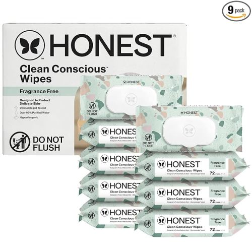The Honest Company Unscented Wipes Over 99% Water Compostable Plant-Based Baby Hypoallergenic for Sensitive Skin EWG Verified Geo Mood 648 Count