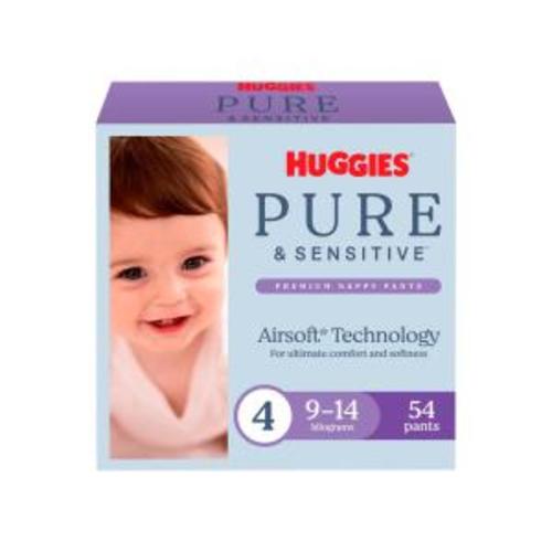 Huggies Pure & Sensitive Nappy Pants Size 4 | 54 Pack