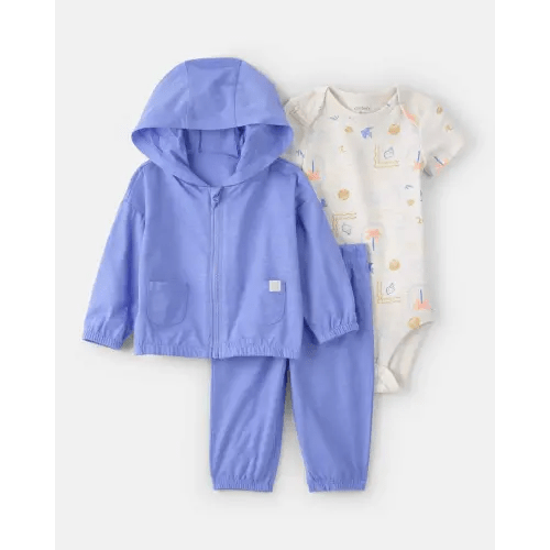 Baby 3-Piece Beach Hoodie Layering Set - Blue | Carter's