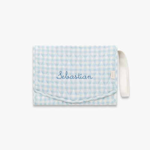 Portable Changing Pad - Blue Gingham