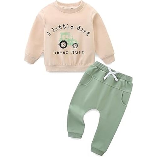 Toddler Boy Clothes Long Sleeve Sweatshirt & Pants 2Pcs Fall Winter Outfits Baby Boys' Clothing Sets
