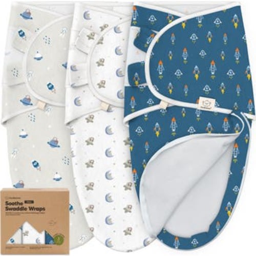 3-Pack Soothe Zippy Swaddle Wrap, Medium