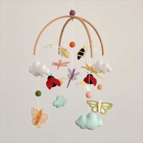 Butterfly Nursery Decor, Woodland Crib Mobile, Nursery Cot Mobile, Hanging Mobile, Cloud Mobile, Mobile Baby, New Baby Gift