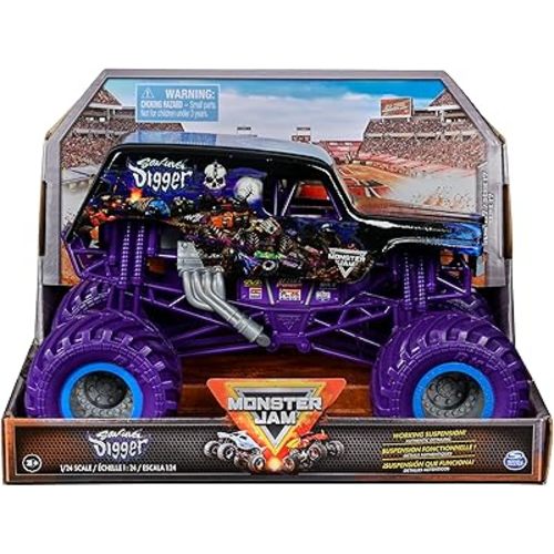 Monster Jam, Official Son-uva Digger Monster Truck, Collector Die-Cast Vehicle, 1:24 Scale, Kids Toys for Boys and Girls Ages 3 and up