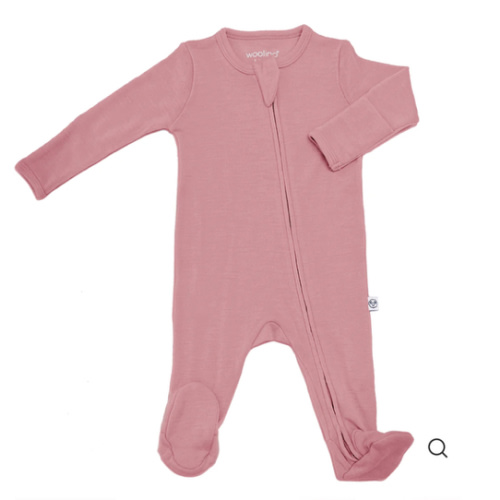 Footie Pajamas, Merino Wool, Blush