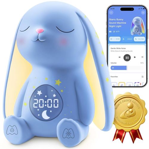 2025 Mom's Choice Awards | White Noise Sound Machine Baby with Night Light, Cry Detection,100 Soothing Sounds, App Control, 150% Battery Life, 50% Faster Sleep, Newborn Essentials