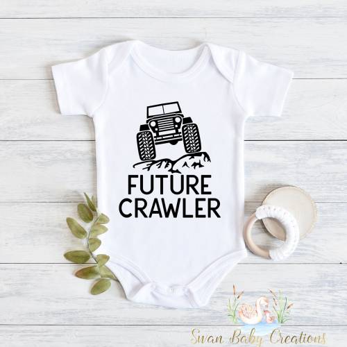 Future Crawler Baby Bodysuit: Funny Jeeper Off Roading Babysuit