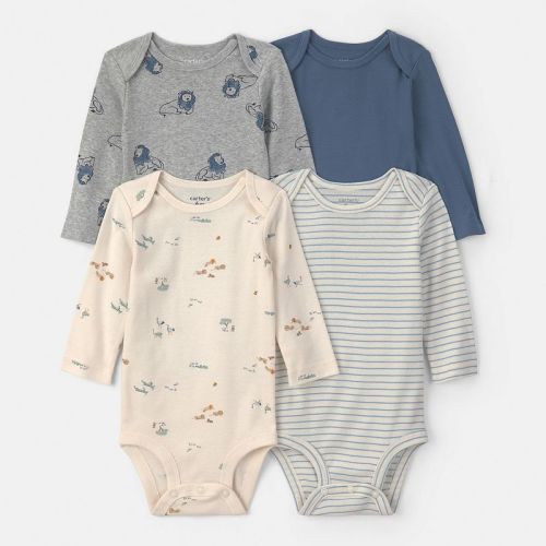 Baby Boy Carter's 4-Pack Long Sleeve Bodysuits