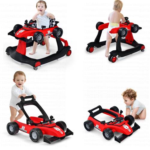 Costway 4-in-1 Baby Walker Foldable Activity Push Walker Adjustable - See Details