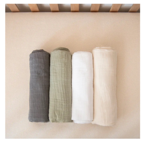 Organic Breathable Swaddle Blankets 4-Color Pack