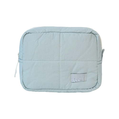 Light Blue Waterproof Cosmetic Bag for Travel, Nylon Toiletry Organizer Pouch with Shockproof Protection, Luggage Storage Bag for Toiletries Cosmetics