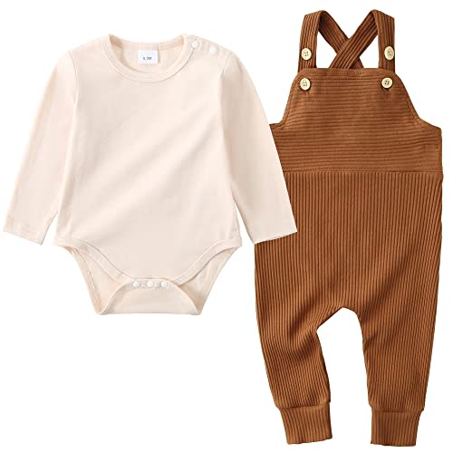 YUEMION Baby Boy Clothes Newborn Infant Boy Outfits 2Pcs Stripe Top Romper Pants Set 0-24 Months Overalls Toddler Boy Clothes