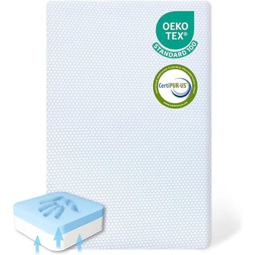 Pack and Play Mattress,Dual Sided Premium Memory Foam 38"x26" Pack N Play Mattresses with Breathable Washable Cover