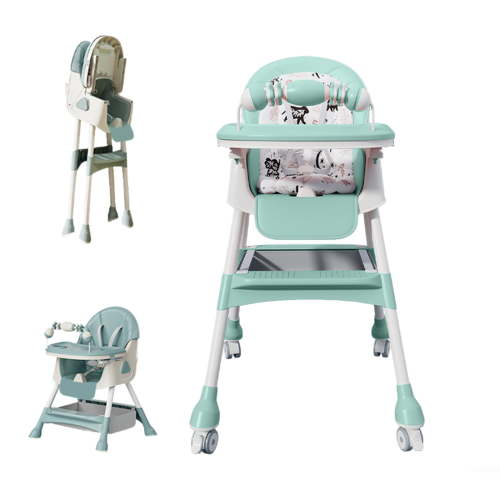 4-in-1 Adjustable Baby & Toddler High Chair | Booster Seat & Feeding Chair | Table & Chair Set with Removable Tray, Safety Harness, Cushioned Seat
