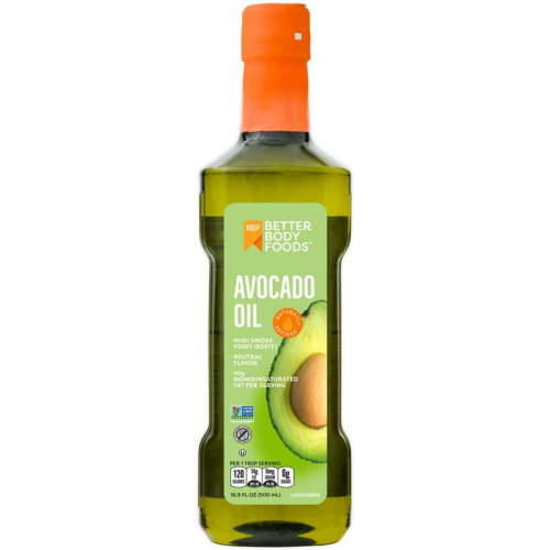 BetterBody Foods Avocado Oil, Natural High Heat Cooking Oil, 16.9 oz Plastic Bottle, Non-GMO