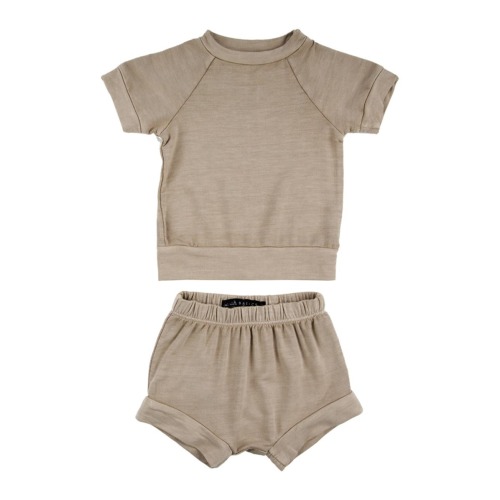Carlo Slub Short Sleeve Pullover & Shorts Set, 3M