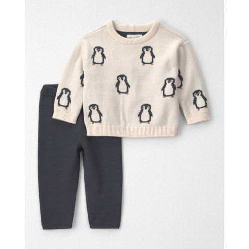 Baby 2-Piece Organic Cotton Sweater Knit Top & Pant Set in Penguins - Little Planet | Carter's