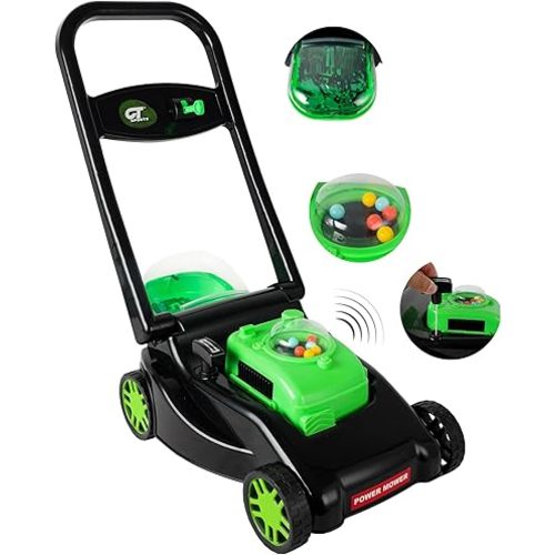 Kids Lawn Mower with Realistic Grass-Cutting Action and Sounds – No Batteries Required | Fun Outdoor Push Toy, Birthday Gift & Holiday Present for 3, 4, 5, 6, 7, 8 Year Old Boys and Girls (Black)