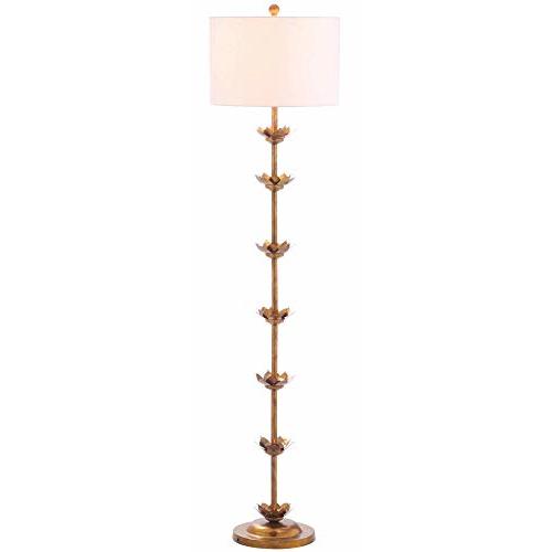 Safavieh FLL4003A Lighting Collection Landen Leaf 63.5" Antique Gold Floor Lamp, Metal