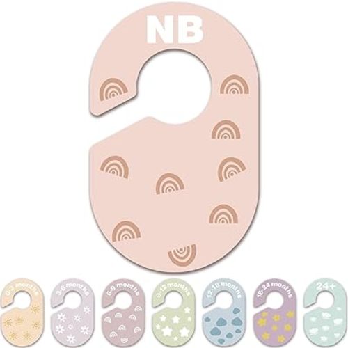 Baby Closet Dividers, 1 Set of 8 - Durable Plastic Baby Clothes Organizer for Nursery Closet, Double-Sided Dividers for Newborn to Toddler, Clothes Organizer by Size & Age