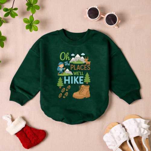Camping Baby Bubble Romper: Hiking Adventure Outfit