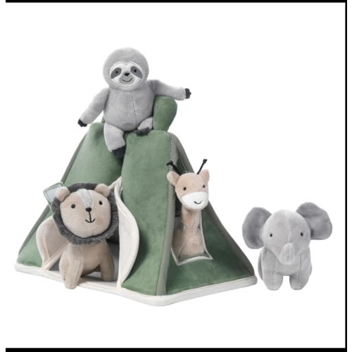 Safari Tent Interactive Plush Toy with Animals
