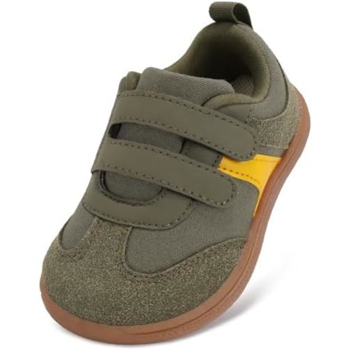 Toddler Wide Toe Box Barefoot Shoes Boys Girls Sneakers Zero Drop Kid Tennis Running Shoes Lightweight Non-Slip Comfortable Infant First Walking Shoe Outdoor Activities School