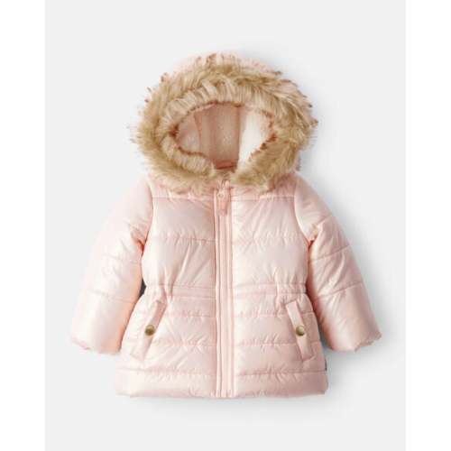 Baby Girl Hooded Heavyweight Winter Jacket - Pink - Carter's | Carter's