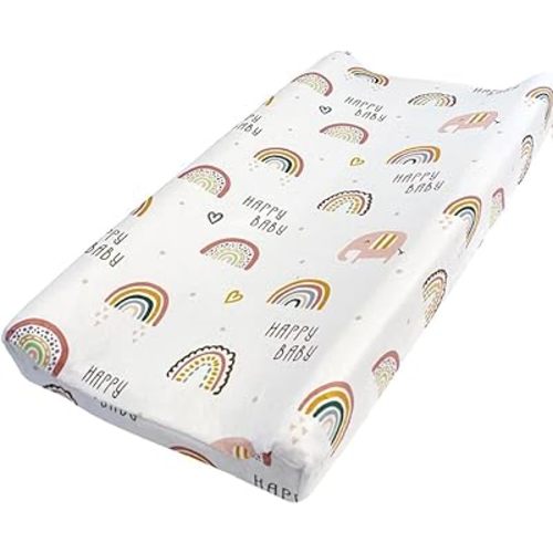 iEvolve Changing Pad Cover Ultra Soft Minky Dots Changing Table Cover Breathable Changing Table Sheet Diaper Changing Pad Cover for Baby Boys Girls (Rainbow)