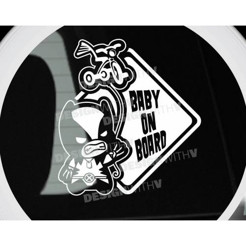 Baby On Board - Sticker Car Decal - Wolverine 6"x6"