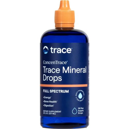 Trace Minerals ConcenTrace Trace Mineral Drops | All-Natural Liquid Minerals | Replenishes Electrolytes & Supports Hydration, Energy, Mood, Muscles, Digestion, & Restful Sleep | 8 fl oz (96 servings)