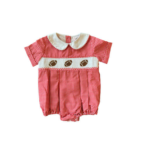 Hallie Bubble - Red Gingham Football