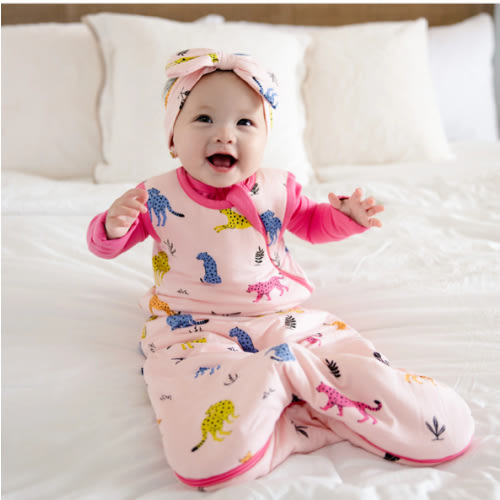 Larkspur Baby | Bamboo Wearable Blanket | Sleep Sack in Jungle Cat