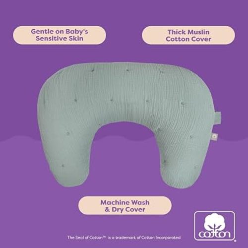 Boppy Nursing Pillow, Cotton Muslin Ergonomic Breastfeeding Support Pillow
