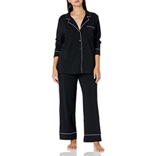 Amazon Essentials Women's Cotton Modal Long-Sleeve Shirt and Full-Length Bottom Pajama Set (Available in Plus Size)