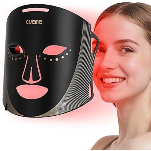 CUEME Red Light Therapy for Face, FDA-Cleared LED Light Therapy Mask for Wrinkles, Acne Treatment, and Skin Care, Portable Facial Mask for Women - Mom, Sister, Girlfriend, and Wife